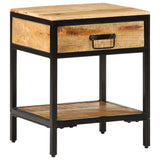 Bedside Table Brown 40 x 35 x 50 cm Solid Mango Wood and Metal 374088