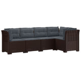 5-Seater Garden Sofa with Cushions Rattan Look PP Brown 3444057
