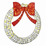 Wreath with 150 LEDs Warm white 121 x 121 x 10 cm Rattan 42019141