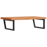 Basin Shelf Wall Mounted Steel and Solid Wood Beech 3302531