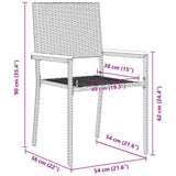 Garden Stacking Chairs 4 pcs Grey and Brown 54 x 56 x 90 cm 3403062