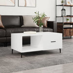 ZNTS Coffee Table High Gloss White 90x50x40 cm Engineered Wood 829230