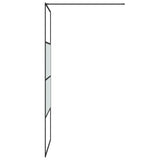 Walk-in Shower Wall Black 90x195 cm Half Frosted ESG Glass 152126