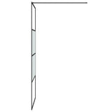 Walk-in Shower Wall Black 90x195 cm Half Frosted ESG Glass 152126