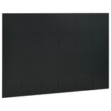 6-Panel Room Divider Black 240x180 cm Steel 335904