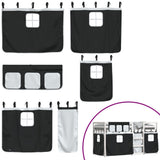 Bunk Bed without Mattress White&Black 80x200 cm Solid Wood Pine 3283901