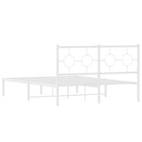 Metal Bed Frame without Mattress with Headboard White 140x200cm 376276
