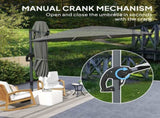 3 Cantilever Garden Parasol with Solar Powered Lights, Crank Handle & Cross Base, UPF 50, 360&deg T3398P323816