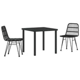 Garden Dining Set 3 pcs Black Powder-Coated Steel 3379198