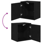 ZNTS Garage Cabinets 2 pcs Black Engineered Wood 3328324