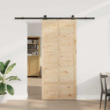 Sliding Door Brown 80 x 208 cm Solid Pine Wood 3381181
