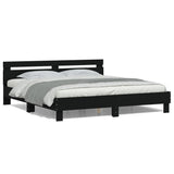 Bed Frame Black Engineered wood 160 x 200 cm Bed Frame 3207533
