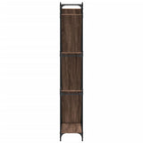 Bookcase Brown Oak 79x30x180 cm Engineered Wood and Metal 845435