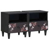 Bedside Table 2 pcs Brown 40 x 33 x 46 cm Solid Mango Wood 4018707