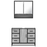 2 Piece Bathroom Furniture Set Grey Sonoma Engineered Wood 3300933