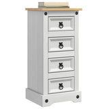 Bedside Table Corona White 35 x 32.5 x 74 cm Solid Pine Wood 42021185