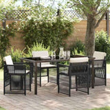 Garden Dining Set 5 pcs Black Powder-Coated Steel 3380647