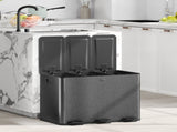 3 x 20L Pedal Bin, Steel Triple Kitchen Bin with Soft Close Lid, Removable Inner Buckets, T3398P377539