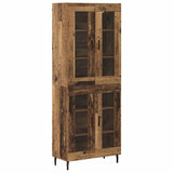 Highboard 2 pcs Old Wood Engineered Wood and Glass 3403180