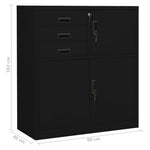 ZNTS Office Cabinet Black 90x40x102 cm Steel 336407