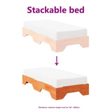 Bed Frame No Mattress Stackable Wax Brown 75x190 cm Small Single Solid Wood 859213