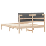 Bed Frame with Upholstered Headboard Dark Grey 135 x 190 cm 877850