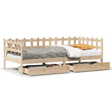 Daybed with Drawers without Mattress 90x190 cm Single Solid Wood 3302130