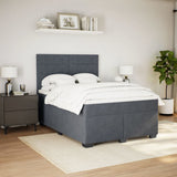 Box Spring Bed with Mattress Dark Grey 140x190 cm Velvet 3290907