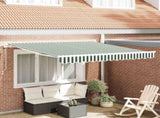 Retractable Awning Green and White 300 x 250 x 165 cm 3330177