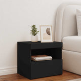 Bedside Cabinet Black Engineered wood 50x40x45 cm Bedside Cabinet 836765