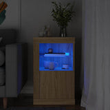 Side Cabinet with LED Lights Sonoma Oak Engineered Wood 836634