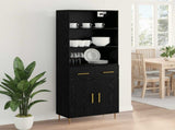 Highboard Black Oak 69.5 x 34 x 180 cm Engineered Wood 3416100