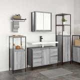 Bathroom Furniture Set with Drawer 3 pcs Grey sonoma and Black 3328382