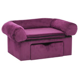 Dog Sofa with Drawer Burgundy 75x50x38 cm Plush 171081