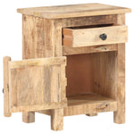 ZNTS Bedside Cabinet 40x30x50 cm Rough Mango Wood 320234