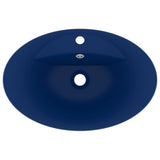 Luxury Basin Overflow Oval Matt Dark Blue 58.5x39 cm Ceramic 146935