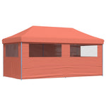 Foldable Party Tent Pop-Up with 4 Sidewalls Terracotta 4004957