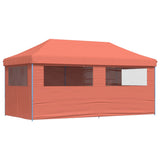 ZNTS Foldable Party Tent Pop-Up with 4 Sidewalls Terracotta 4004957