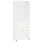 Highboard White 69.5x34x180 cm Engineered Wood 3189997