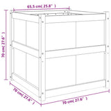 Garden Planter White 70x70x70 cm Solid Wood Pine 837435