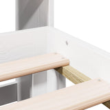 Bookcase Bed without Mattress White 135x190 cm Double Solid Wood Pine 3322683