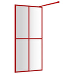 Walk-in Shower Wall with Clear ESG Glass Red 100x195 cm 154946