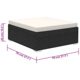 Patio Furniture Black Poly Rattan Large Removable Covers 41269