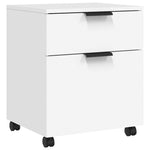 ZNTS Mobile File Cabinet with Wheels White 45x38x54 cm Engineered Wood 811520