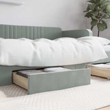 Bed Storage Drawers 2 pcs Light Grey Engineered Wood and Velvet 833928