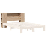 Headboard with Storage 120 cm Solid Wood Pine 855636