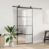 Sliding Door with Hardware Set Black 102.5x205 cm ESG Glass 3375860