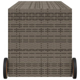 Garden Storage Box with Wheels Grey 283L Poly Rattan 365318