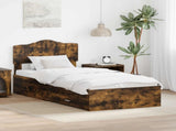 Bed Frame with Drawer Smoked Oak 100 x 200 cm Engineered Wood 3413233