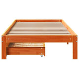 Bed Frame with Drawers without Mattress Wax Brown 75x190 cm Small Single 3301958
